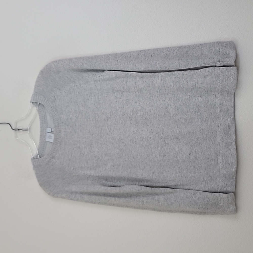 Nusport Gray Variegated Cashmere & Cotton Gray Pullover Sweater S